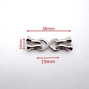 Mikro-gefasste Zirkonia Unendlichkeit Halskette Verschluss DIY Armband Verbinder Schmuck
