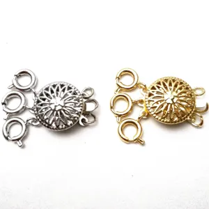 Mehrreihiger Halskettenverschluss Sonnenblume hohles Armband Stecker DIY Schmuckzubehör