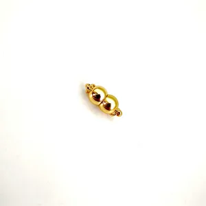 Premium gold magnetic clasp for pearl necklaces, durable metal ball jewelry connection parts.