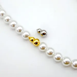 Pearl necklace screw clasp gourd design copper plated gold bracelet end jewelry findings
