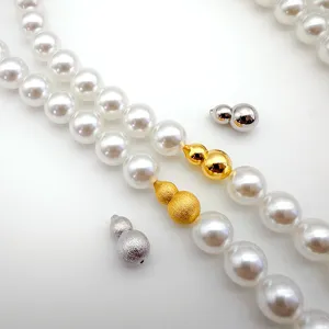 Pearl necklace gourd screw clasp copper plated jewelry accessories DIY replacement end clasp parts