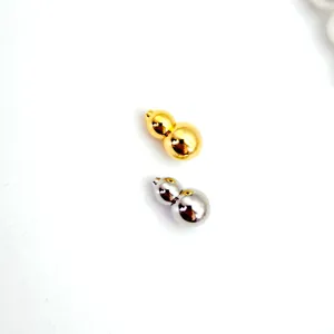 Metal gourd screw clasp detail shot, gold and silver color clasp for pearl jewelry DIY.