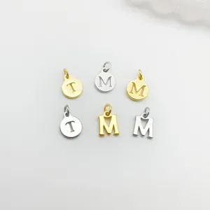 DIY metal letter charms gold silver initial pendants for bracelet necklace jewelry making supplies