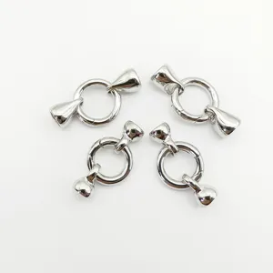 DIY Silver Spring Ring Clasps Snap Hook Jewelry Findings for Necklace Bracelet Hat Making 4Pcs