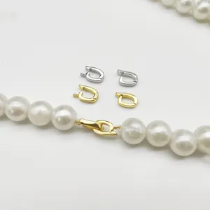 DIY Kupfer vergoldete oeffnungsbare Schliesse fuer Perlenkette Schmuck Zubehoer Details