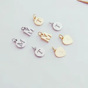 DIY Metal Letter Pendants And Charms For Bracelet And Necklace Making Gold And Silver Plated Alphabet Pendants
