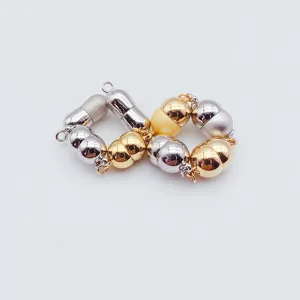 Metal Magnetic Clasp For Pearl Necklace Bracelet DIY Connectors Strong Magnetic Buckle Peanut Shaped Jewelry Findings