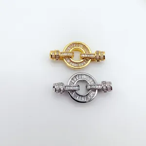 DIY Baguette Zirconia OT Clasp Necklace Bracelet Connectors Gold Silver Jewelry Findings