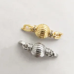 Gold and silver plated lantern ball universal clasp for DIY bracelet necklace jewelry connectors.