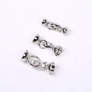 Silver DIY jewelry clasps connecting buckles for necklaces and bracelets making accessories.
