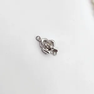 DIY Camellia Pearl Necklace Clasp Metal Flower Jewelry Connector for Bracelet Making