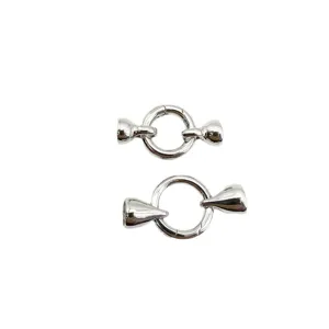 DIY Silver Spring Ring Clasp Pearl Necklace Bracelet Jewelry Connector Buckle Findings 2pcs