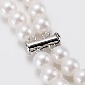 Double row pearl necklace clasp metal tube connector jewelry DIY accessory part main view