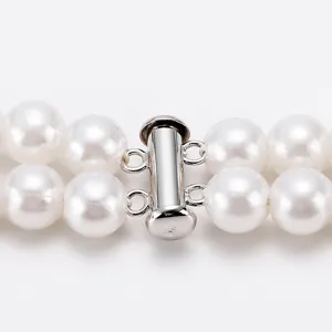 Double row pearl necklace clasp silver 925 jewelry finding DIY accessories fastener parts