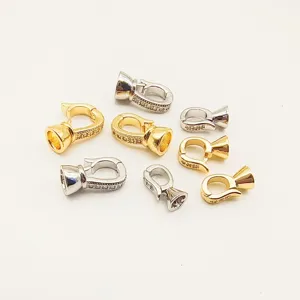 DIY pearl necklace clasp, micro-pave gold-plated universal bracelet connector jewelry findings