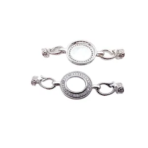 DIY silver pave rhinestone necklace clasp jewelry connector bracelet accessories design