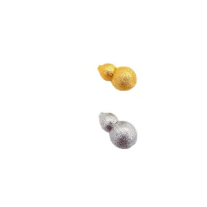 Gourd shaped screw clasp for pearl necklace, brass 18k gold plated jewelry finding main image.