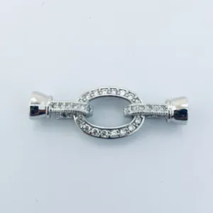 DIY strass parel ketting sluiting, stijlvolle zilveren metalen connector voor sieraden maken.