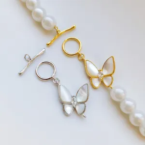 Pearl butterfly OT jewelry findings gold silver metal components for necklace bracelet.
