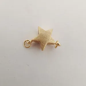 Gold star magnetic necklace clasp detail view, premium jewelry making DIY accessory clasp.