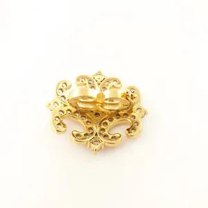 Gold Plated Rhinestone Double Row Necklace Clasp DIY Jewelry Finding Sweater Chain Buckle