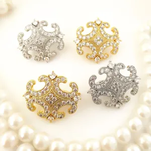 Exquisite paved crystal rhinestone jewelry clasp accessory for custom necklaces and chains.