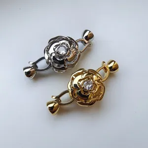 DIY Strass Kamelie Blume Halskette Verschluss Mode Schmuck Zubehör Komponenten Stücke