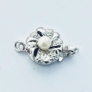Gold-plated copper pearl necklace clasp, court style jewelry accessory for DIY bracelets.