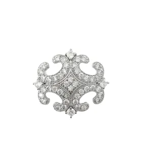 Silver pave crystal gothic cross jewelry clasp DIY accessory for pearl necklace decoration