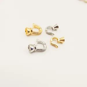 DIY Pearl Necklace Bracelet Connecting Clasp Copper Micro-Inlaid Zirconia Universal Buckle Jewelry Finding Gold Silver