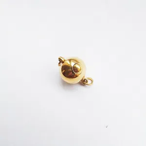 Goldfarbener Kugelverschluss fuer DIY Halsketten und Armbaender, sicheres Schmuckzubehoer.