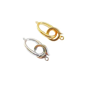 Gold and silver metal DIY jewelry clasps interlocking buckle for making necklaces bracelets