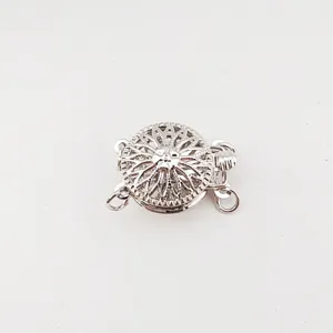 Silver plated sunflower clasp for DIY pearl necklace bracelet jewelry making accessories