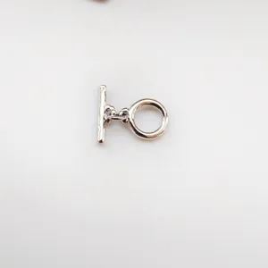 Silver metal toggle clasp for jewelry making, DIY necklace bracelet connector finding.