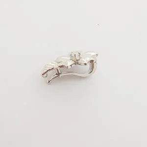 Metal flower leaf necklace clasp DIY jewelry component front buckle detail shot close up