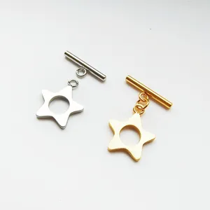 Stainless Steel OT Clasp DIY Necklace Bracelet Connector Plum Blossom Clover Pentagram Toggle Clasp Jewelry Findings