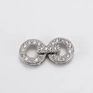 Micro-inlaid Zirconia Metal Jewelry Clasp DIY Necklace Bracelet Connector Elegant Fashion Finding Accessory