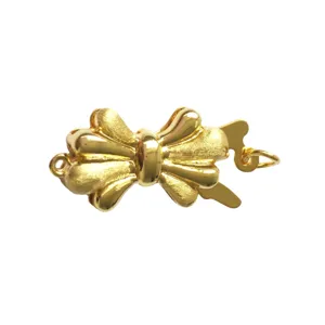 Goldene Schleife Halskettenverschluss DIY Schmuckverbinder fuer handgemachte Accessoires