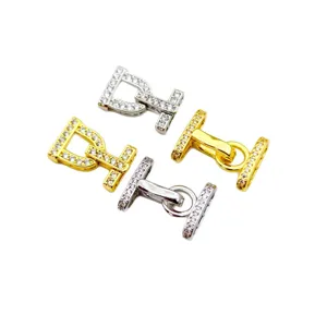 Gold silver plated micro-pave cubic zirconia jewelry clasp DIY pearl necklace bracelet findings