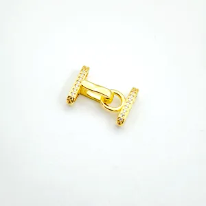Gold plated micro zircon jewelry clasp connector for DIY handmade bracelets and necklaces detail