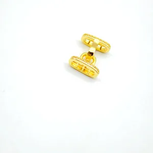 Gold plated micro pave zircon anchor chain jewelry clasp DIY accessory detail view
