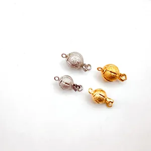 Matte spherical necklace clasp detail, frosted metal DIY jewelry finding for bracelets.