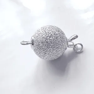Silver frosted ball clasp DIY jewelry finding necklace bracelet connector accessory