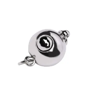 Silver round ball jewelry clasp spherical plug connector for DIY pearl necklace bracelet