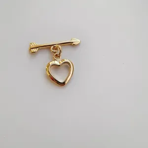 Gold plated heart arrow toggle clasp for handmade DIY necklace bracelet jewelry making accessories
