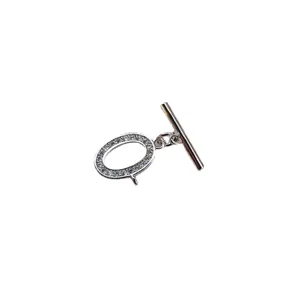 Metal rhinestone OT clasp jewelry finding for handmade pearl necklace and bracelet connector.