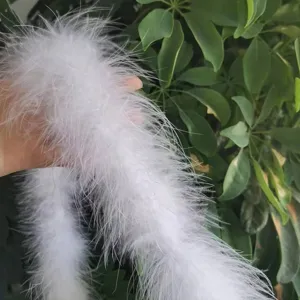 White turkey feather boa fluffy trim strip for party costume craft and decoration