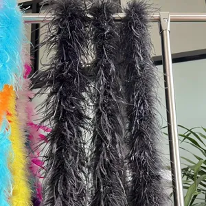 Straussenfeder Boa Borte fuer Kleider Hochzeit Dekoration flauschiger Federstreifen