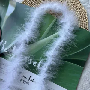 White feather boa trim fluff strip for wedding party costume clothing garment decoration 2m