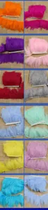 Colorful turkey feather trim ribbon DIY sewing craft clothing decoration multi color options